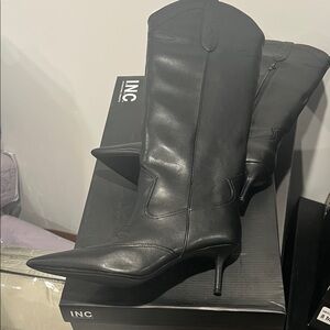 INC International Concepts Women's Black Heeled Boots size 8 M